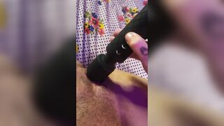 Solo squirt with clit vibrator