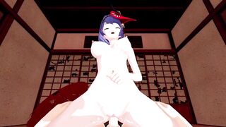 Kujou Sara Genshin Impact 3D Hentai Part 6/9