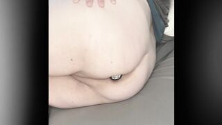 My first video! BBW plays with different toys and struggles to fit glass plug in tight asshole