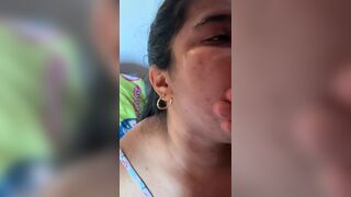 Beautiful Colombian asks for cum on her face