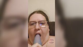 Wet and messy monster blow job
