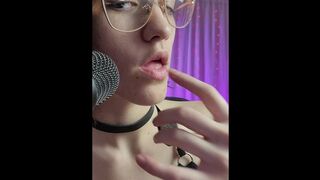 Spit Fetish - ASMR - Goddess D licks on and enjoys an oreo using their ASMR microphone for you