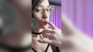 Spit Fetish - ASMR - Goddess D licks on and enjoys an oreo using their ASMR microphone for you