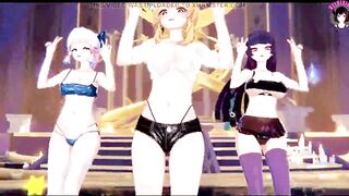 3 Cute Teens Dancing + Disappearing clothes + Sex (3D HENTAI)