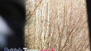 British 18 Year Old In School Uniform Pissing Outdoors In The Woods