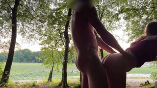 Risky Outdoor Fuck almost get caught again