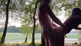 Risky Outdoor Fuck almost get caught again
