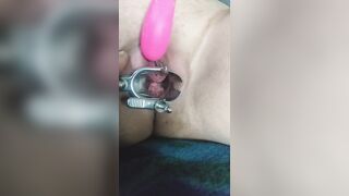 close up speculum and internal veiw of squirting