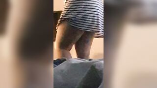 Step mom caught on camera wipped her pussy after she pissing