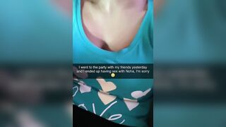 Girlfriend confesses cheating on snapchat and gets horny excited to see her being fucked