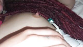 Lactating Out Of Her Petite Tits While Pumping Up Her Nipples and Titties With Cupping Cups PART 1