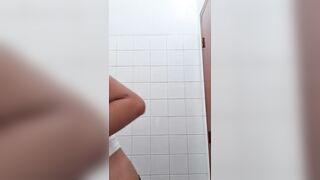 A quick one in the bathroom... (Real Lesbian Amateur)