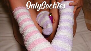 Fuzzy Socks Keep My Toes Warm While I Masturbate!