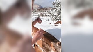 Hot Wife Strips In The Snow | Hot Mom Naked Public