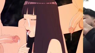 Horny Naruto uses clones and fucks Hinata UNCENSORED HENTAI