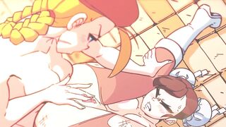 Cammy VS Chun-Li sexfight and squirting animation