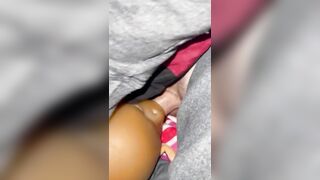 Under the covers fuck ends with thick facial