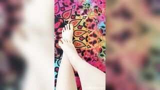 Playing with my feet and soothing my legs - milkymaeve