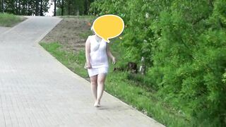 Milf flashing pussy in the park