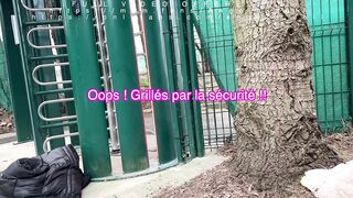 French slut accosts strangers and gets fucked like a female dog in the middle of an amusement park